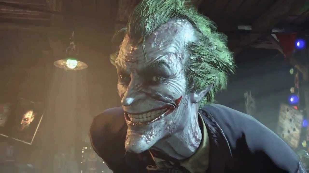 Un frame di Joker da Batman Arkham City